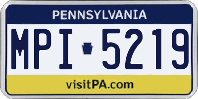PA license plate MPI5219