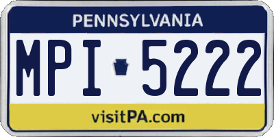 PA license plate MPI5222