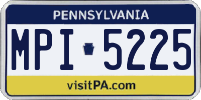 PA license plate MPI5225