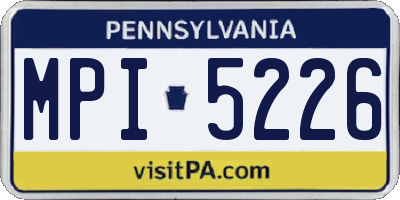 PA license plate MPI5226