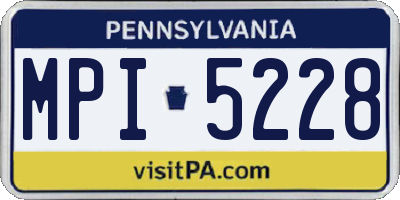 PA license plate MPI5228