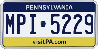 PA license plate MPI5229
