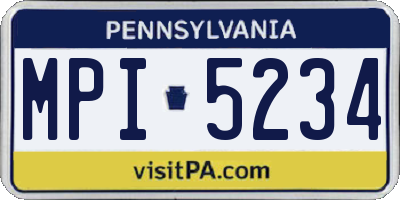 PA license plate MPI5234