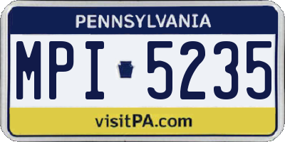 PA license plate MPI5235