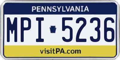 PA license plate MPI5236