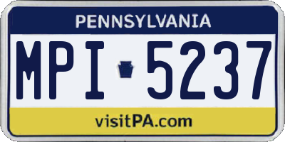 PA license plate MPI5237