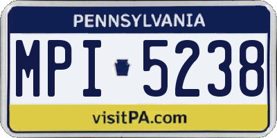PA license plate MPI5238