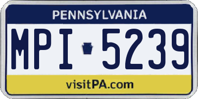 PA license plate MPI5239