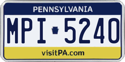 PA license plate MPI5240