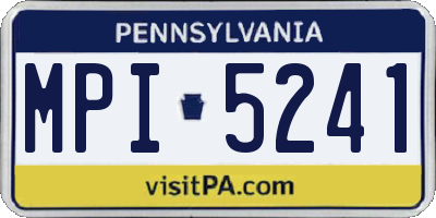 PA license plate MPI5241