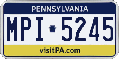 PA license plate MPI5245