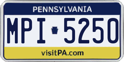 PA license plate MPI5250