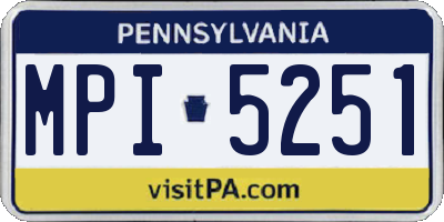 PA license plate MPI5251