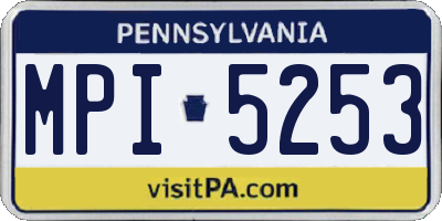 PA license plate MPI5253