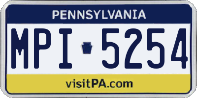 PA license plate MPI5254