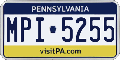 PA license plate MPI5255