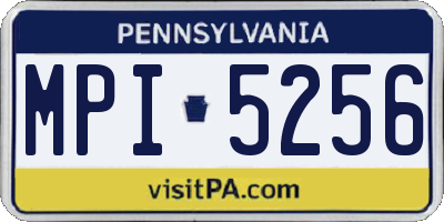 PA license plate MPI5256