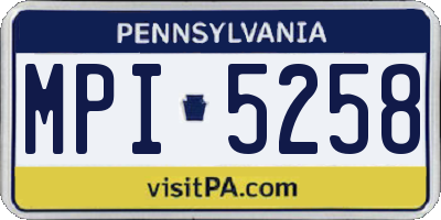 PA license plate MPI5258