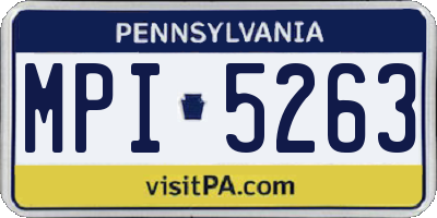 PA license plate MPI5263