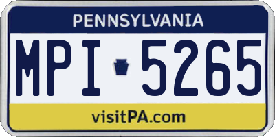 PA license plate MPI5265