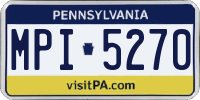 PA license plate MPI5270