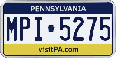 PA license plate MPI5275