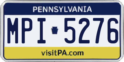 PA license plate MPI5276