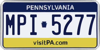 PA license plate MPI5277