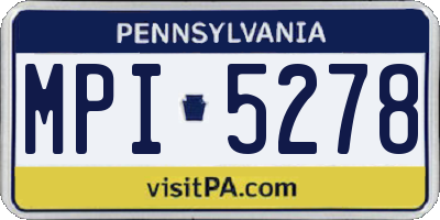 PA license plate MPI5278