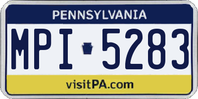 PA license plate MPI5283