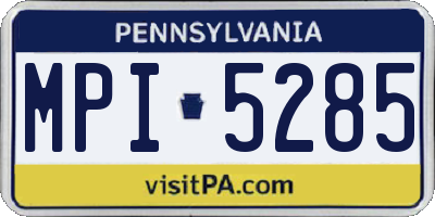 PA license plate MPI5285