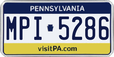 PA license plate MPI5286