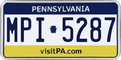 PA license plate MPI5287