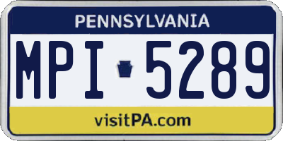 PA license plate MPI5289