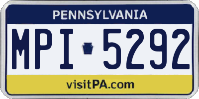 PA license plate MPI5292