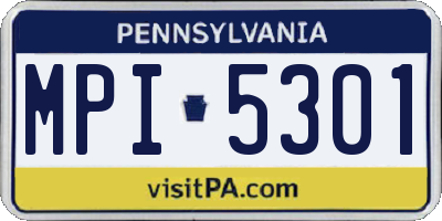 PA license plate MPI5301