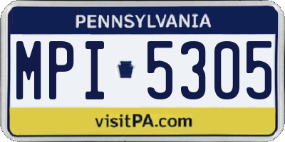 PA license plate MPI5305