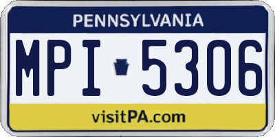 PA license plate MPI5306