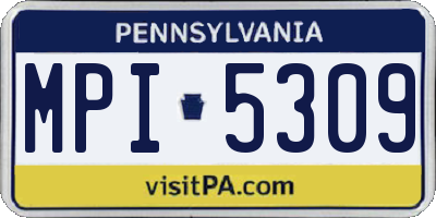 PA license plate MPI5309