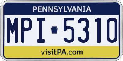 PA license plate MPI5310