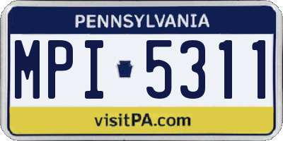 PA license plate MPI5311