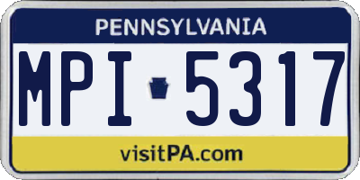 PA license plate MPI5317