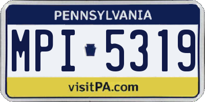 PA license plate MPI5319