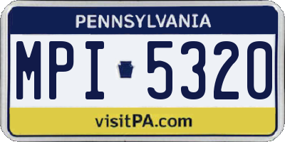PA license plate MPI5320
