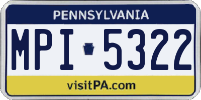PA license plate MPI5322
