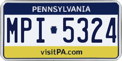 PA license plate MPI5324