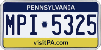 PA license plate MPI5325