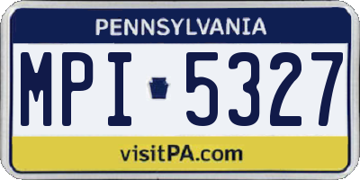 PA license plate MPI5327