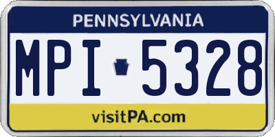 PA license plate MPI5328