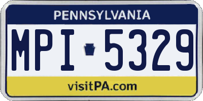 PA license plate MPI5329